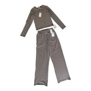 Cernucci Striped Two-Piece Set Size M NWT Chocolate Brown